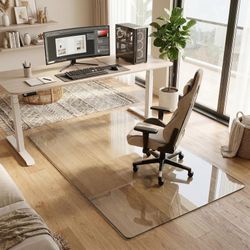 Koonmi Tempered Glass Chair Mat For Hardwood Floors & Carpets, 30" X 55“ - BRAND NEW