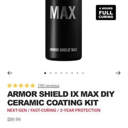Avalon King Armor Shield Max 3 Year Ceramic Coating 