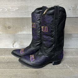 LSU Tigers Gameday Boots Black Embroidered Style 326 Women’s 11” NCAA Cowboy