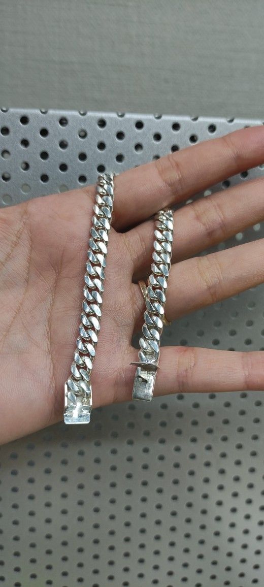 925 Sterling Silver Bracelet Miami Cuban Link Style