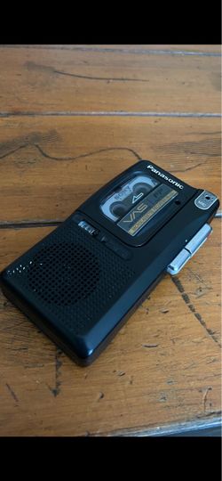 Panasonic RN-502 MicroCassette Recorder & adapter, manual, tape, batteries PON