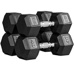 Set Of 40 Lb Dumbbells Rubber Coated