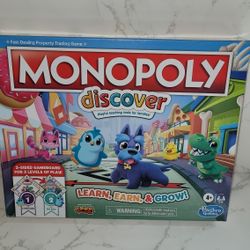 Monopoly Discover Board Game Playful Teaching Tools Learn, Earn & Grown NEW
