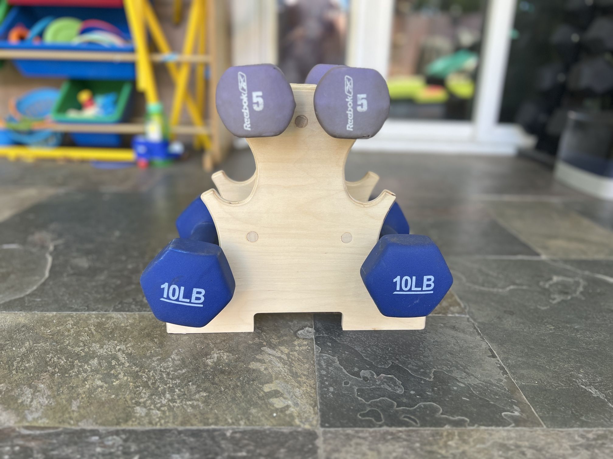 Reebok Dumbbell Weights And Rack