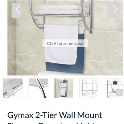Towel Shelf Wall Mount Towel Rack with Double Towel Bar and 2 Shelves Bathroom Storage Organizer Chrome Plated 