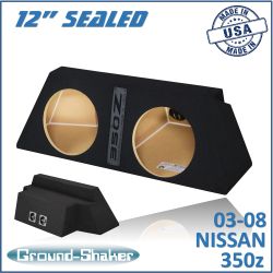 black 12" dual sealed sub box, fits 03-08 nissan 350z