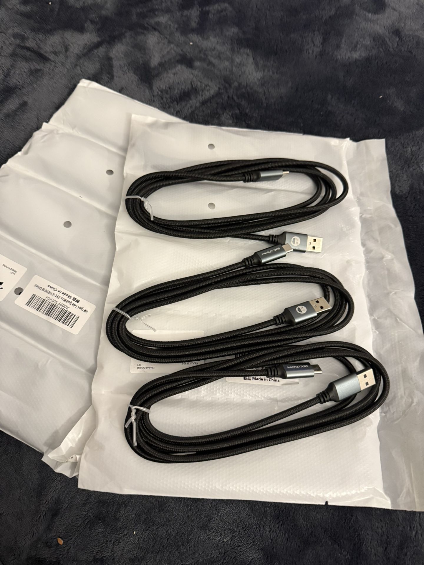  USB Type-C to A Cable 3 pack  6ft Braided Fast Charging 3A Quick Charger Cord, 6 Foot Compatible iPhone 16/15,Samsung Galaxy S10 S9 S8 Plus, Note 10 