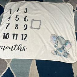 Elephant Month To Month Baby Blanket 