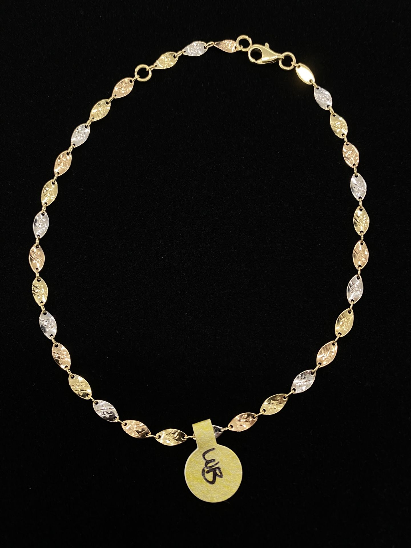 $350 Three Tone Gold Twisted Bracelet Anklet