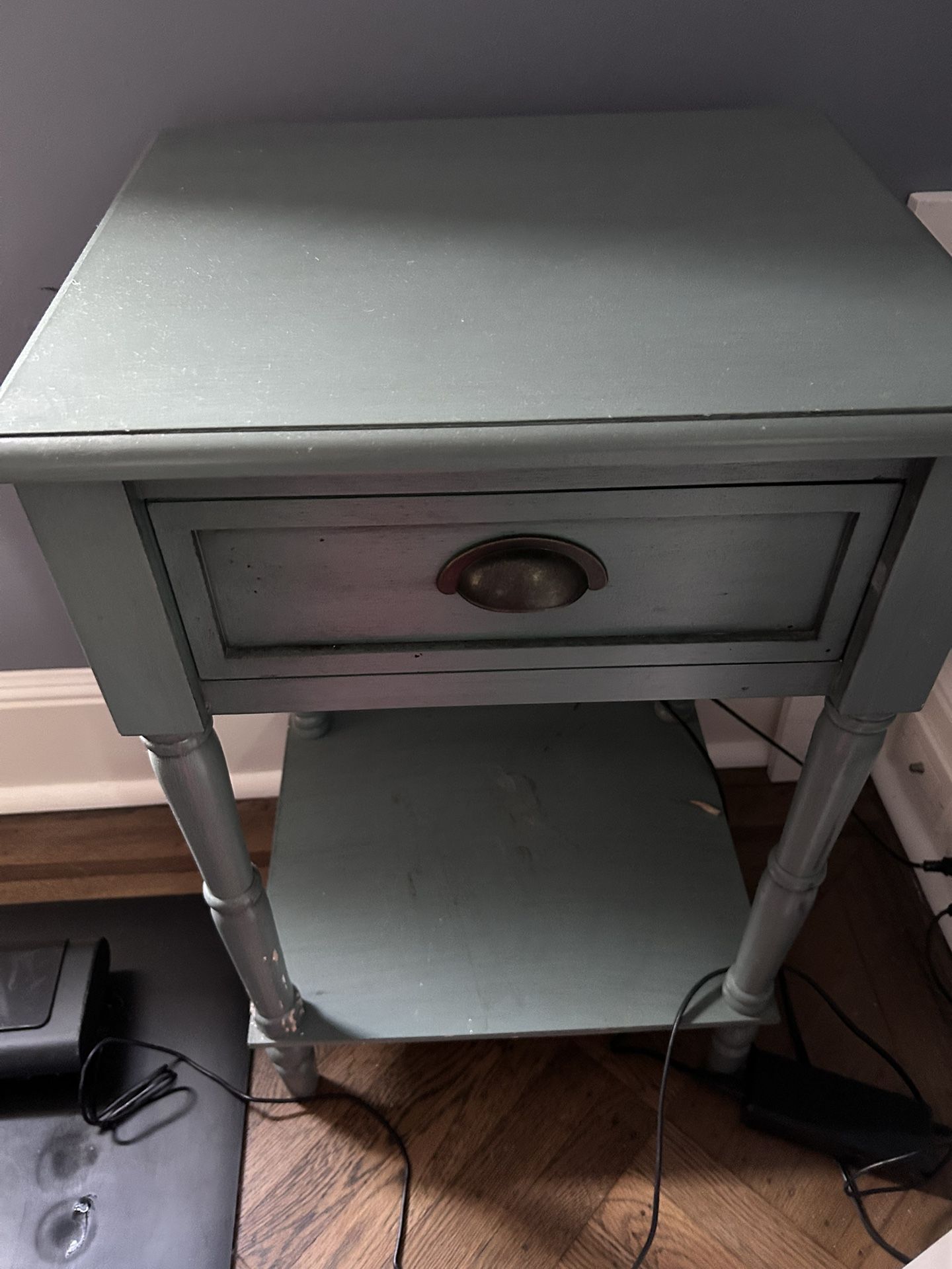 Robin Blue Side Table With Drawer, No Defect
