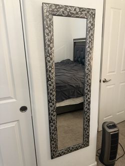 Gray Decorated Mirror