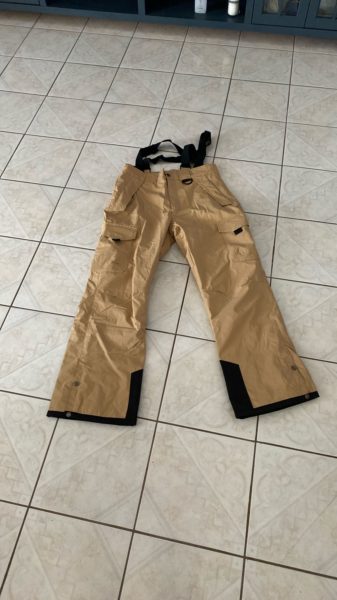 Men's Waterproof Ski Pants Warm Insulated Snow Outdoor Cargo Pants