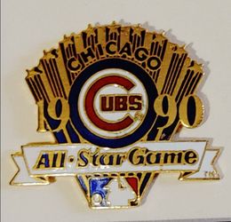 Chicago Cubs "1990 ALL-STAR GAME" PRESS PIN BY Peter David (UNUSED) MINT CONDITION🤯 Please Read Description