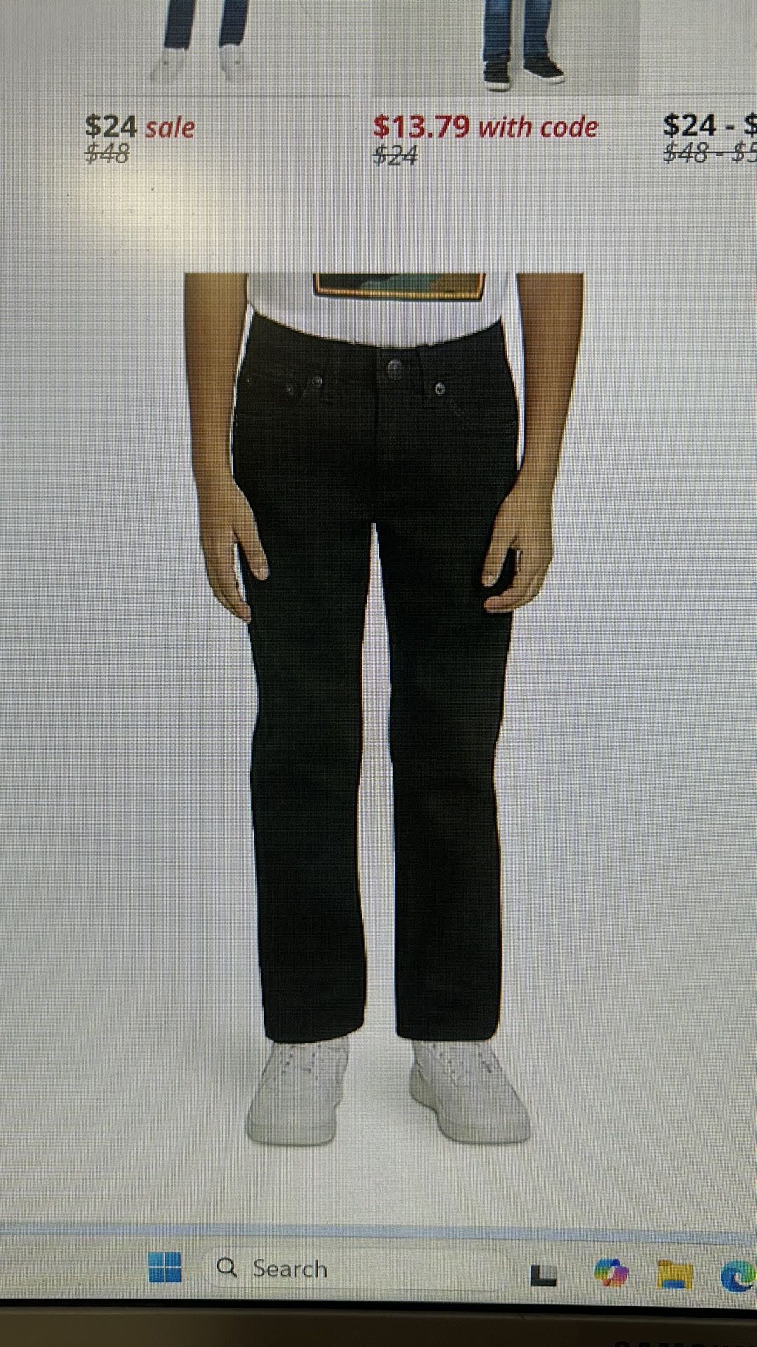Levi Pants Youth Size 7 slim flex stretch, black, Brand New