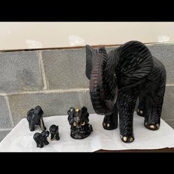 🐘 Black Elephant Figurine Set – Decorative Collection