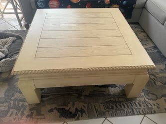 Large Square Wood Coffee Table