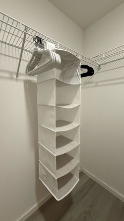 hangers and a wardrobe
