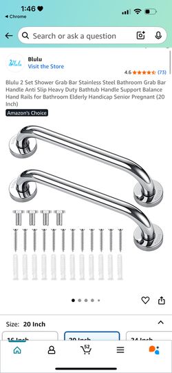 2 Set Shower Grab Bar Stainless Steel Bathroom Grab Bar