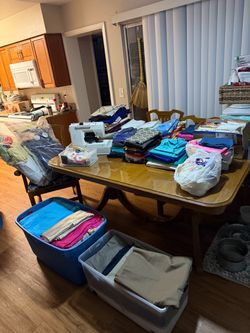 Huge Sewing Lot with Singer Sewing Machine, Fabric, and Patterns