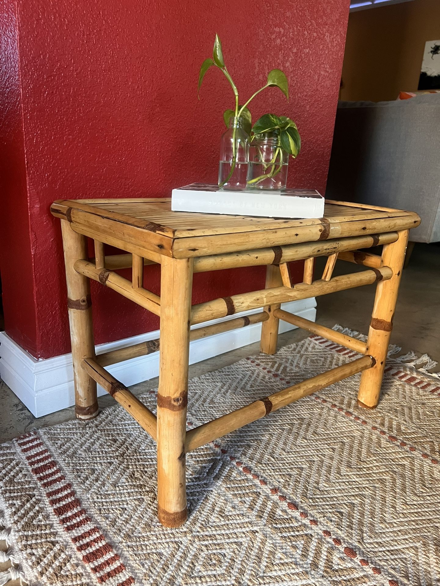 Rattan Night Stand / Plant Stand