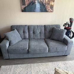 Living Spaces Ashton Blue Couch