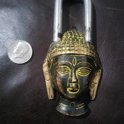 hinese Antique Hand Carved Tibetan Old Copper Buddha Head Lock