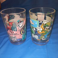 Vintage Walt Disney World McDonald’s Collectors Cup Set Of 2 Mickey Glassware