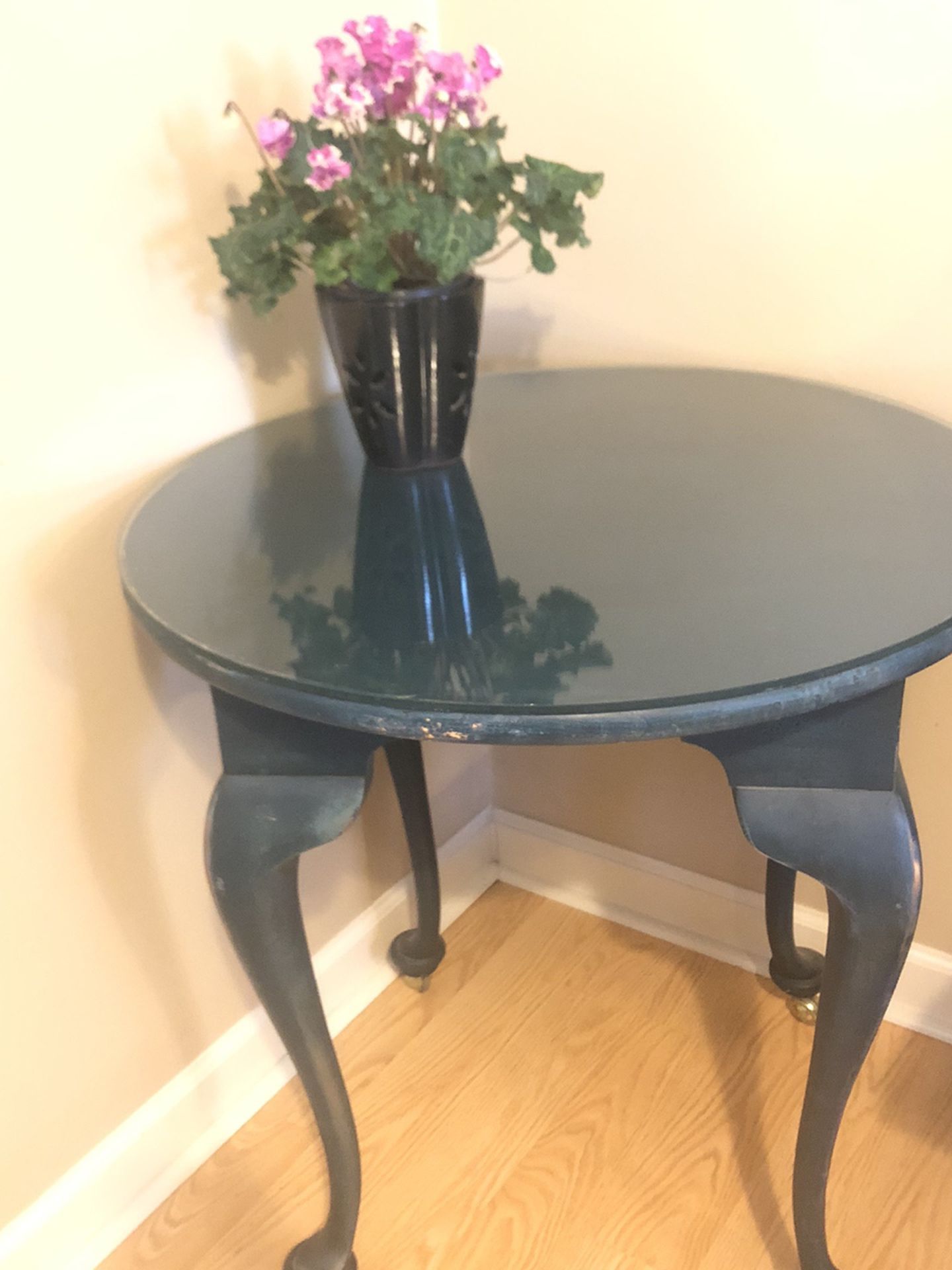 Round Rolling Vintage Table