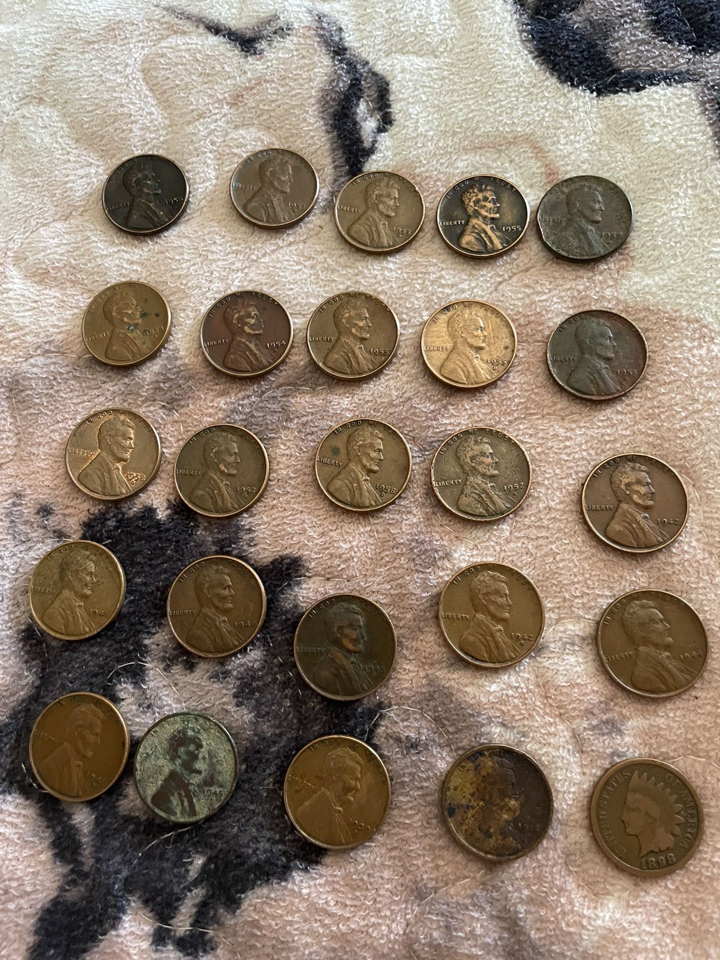 Lincoln wheat penny's