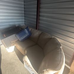 Tan genuine Leather Couch With Delivery Available 