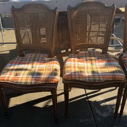 Set of 4 carved French style dining chairs 