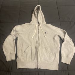 Polo Ralph Lauren Fleece Full-Zip Hoodie Size S Light Gray