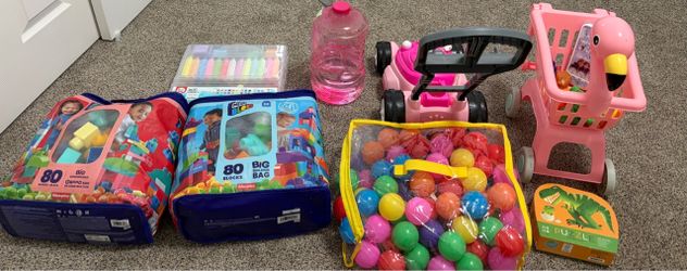 Kids Toy Bundle – Blocks, Ball Pit, Cart & More