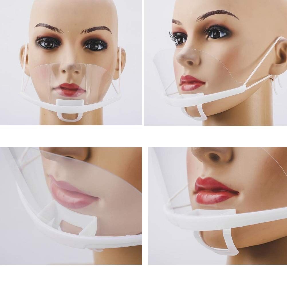 Reusable Plastic Clear Mask Professional Transparent Sanitary Cover Anti-Fog Face Shield Nose Mouth