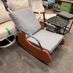Modern Glider Rocking Chair, Upholstered Nursery Glider Chair with Adjustable Recline & Retractable Footrest, Comfortable Lounge Chair for Mom Nursery