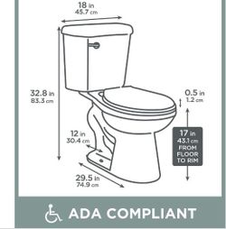 12 in. Rough In 2-Piece 1.28 GPF Single Flush Elongated Toilet in White, Seat Included