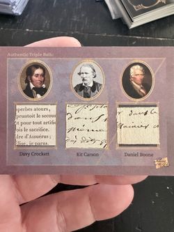 2025 Pieces of the Past Davy Crockett / Kit Carson / Daniel Boone Triple Relic – HANDWRITTEN RELICS