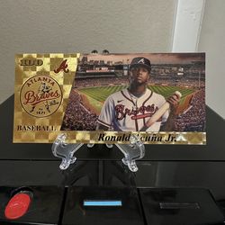 24k Gold Foil Plated Ronald Acuna Jr Atlanta Braves Banknote