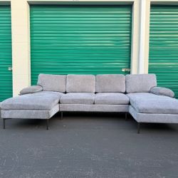 Double Chaise Gray Sectional Sofa - Delivery Available!