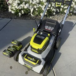 Electric Lawn Mower Ryobi 40V HP BRUSHLESS 21" MULTI-BLADE PUSH MOWER KIT + EXTRA Battery