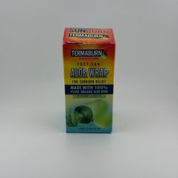 TermaBurn Post-Sun Aloe Wrap Sunburn Relief 100% Organic Aloe Vera 4" x 52"