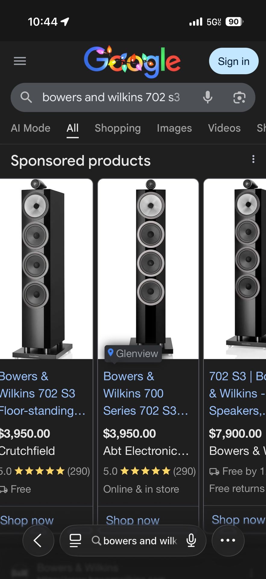 Bowers And Wilkins 702 S3 Black 2 Towers And Center Speaker