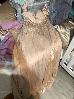 Champagne gold dress off shoulder