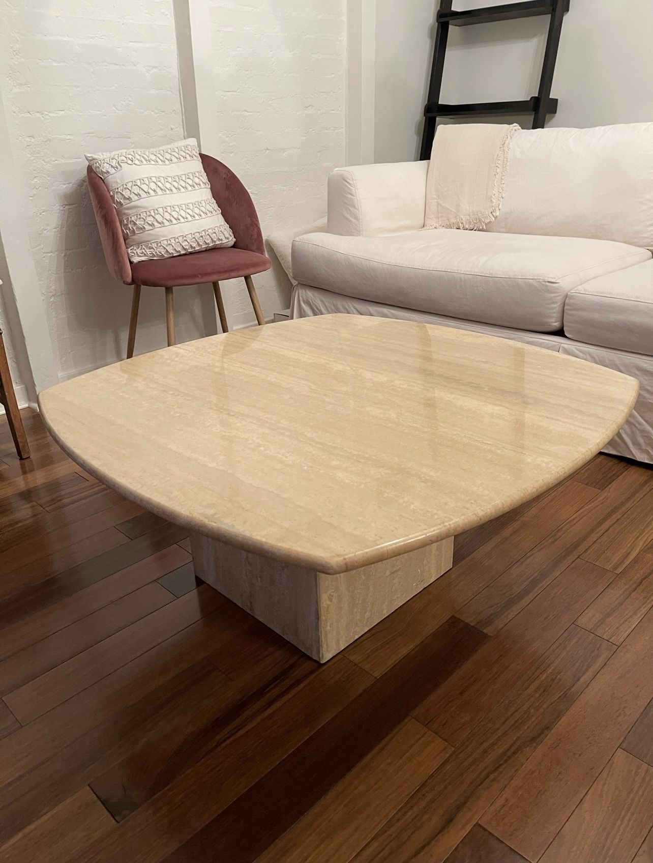 Vintage Italian Travertine Coffee Table