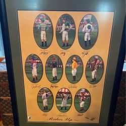 Signed Riders Saratoga Framed Art (Riders Up East – Autographed) Photo Picture Art
