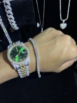 4mm Iced Out Diamond Tennis Bracelet✨❄️🥶