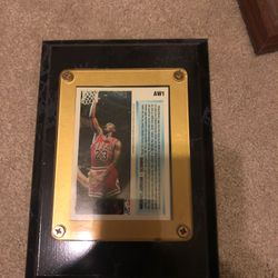 Michael Jordan card with collectible plaque