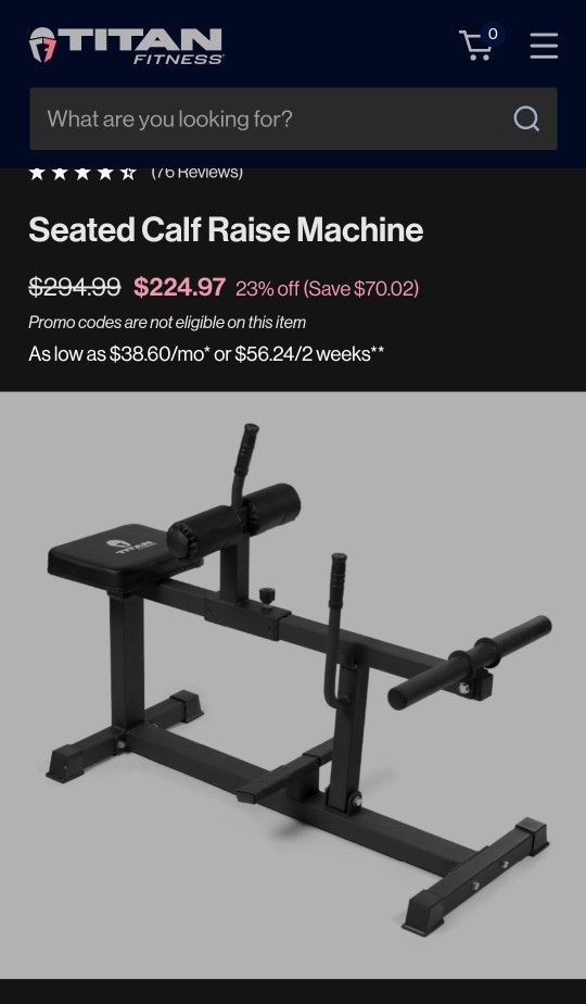 Plate Loaded Titan Fitness Seated Calf Raise Machine