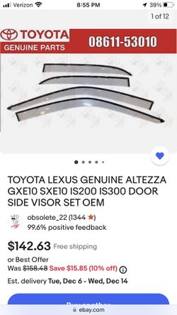 Lexus Is300 Oem Window Visors