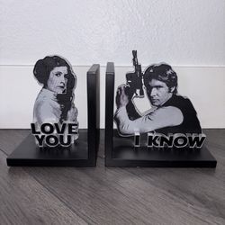 Star Wars Bookends Hallmark Han Solo Princess Leia I Love You I Know